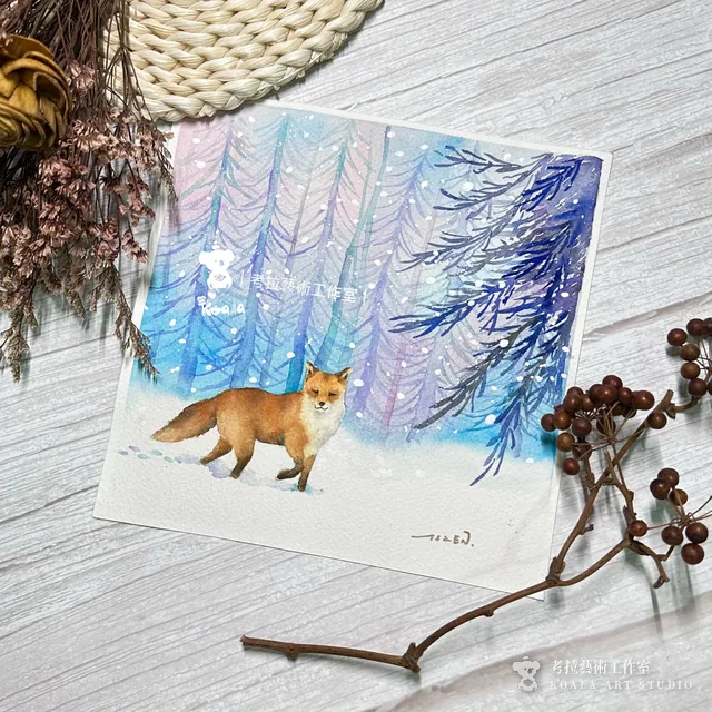 雪地狐狸｜水彩作品